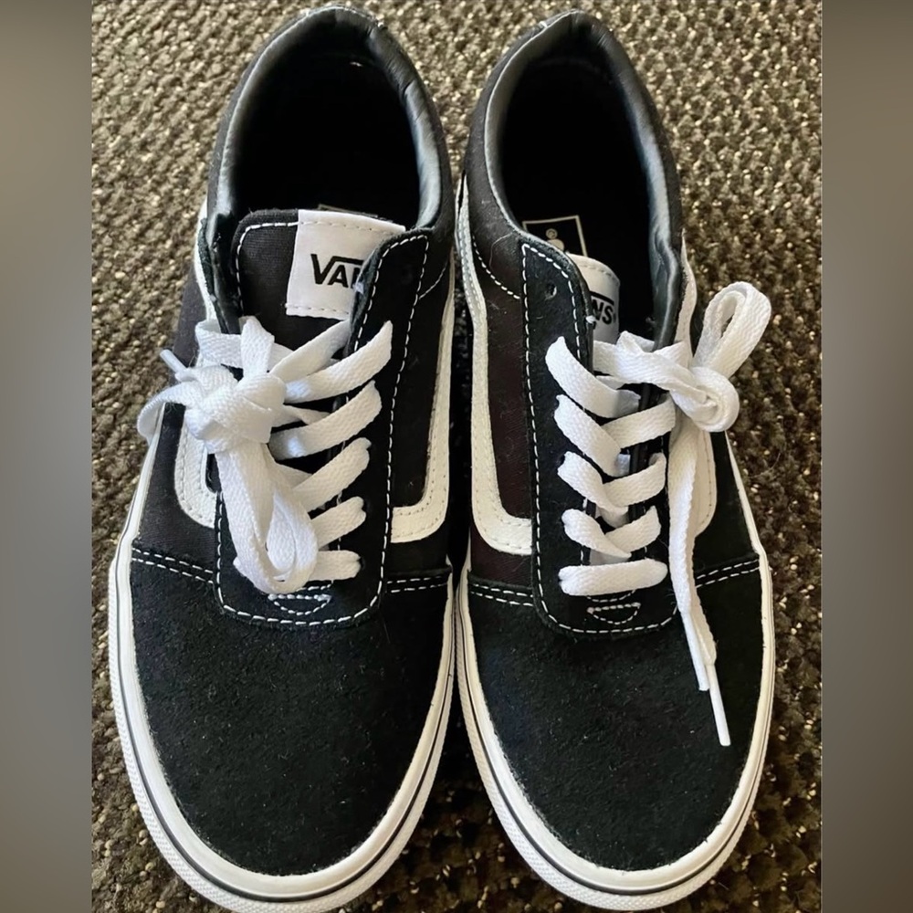 Vans Kids Classic Black and White Sneakers